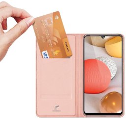 Etui SAMSUNG GALAXY A42 5G z klapką Dux Ducis skórzane Skin Leather jasny róż