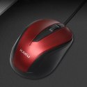 Myszka przewodowa optyczna 3 przyciski KAKU Three-button Optical Mouse (KSC-356) czerwona