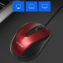 Myszka przewodowa optyczna 3 przyciski KAKU Three-button Optical Mouse (KSC-356) czerwona