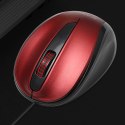 Myszka przewodowa optyczna 3 przyciski KAKU Three-button Optical Mouse (KSC-356) czerwona