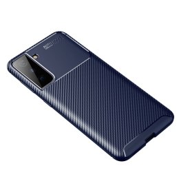 Etui SAMSUNG GALAXY S21+ PLUS Pancerne Shockproof Carbon Fiber niebieskie