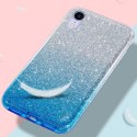 Etui IPHONE 12 MINI Brokat Glitter srebrno-niebieskie