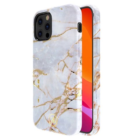 Etui IPHONE 12 MINI Kingxbar Marble Series Marmur białe