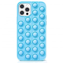 Etui IPHONE 12 PRO MAX Bąbelkowe Elastyczne Push Bubble Case niebieskie