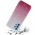 Etui SAMSUNG GALAXY A72 Brokat Glitter srebrno-różowe