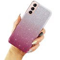 Etui SAMSUNG GALAXY S21+ PLUS Brokat Glitter srebrno-różowe