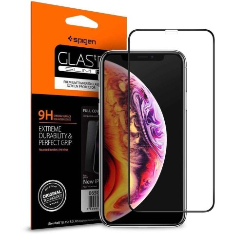 Szkło Hartowane IPHONE 11 PRO / X / XS Spigen Glass FC czarne