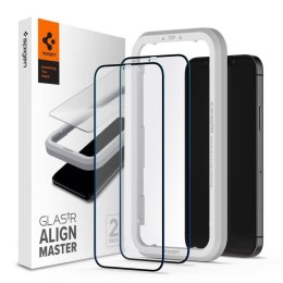 Szkło Hartowane IPHONE 12 / 12 PRO Spigen ALM Glass FC 2-pack czarne