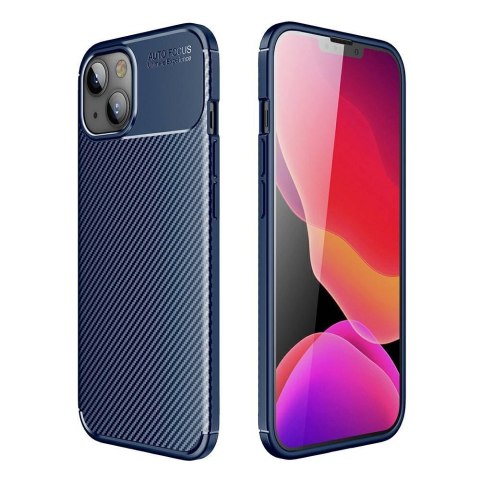 Etui IPHONE 13 MINI Pancerne Shockproof Carbon Fiber granatowe