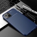 Etui IPHONE 13 MINI Pancerne Shockproof Carbon Fiber granatowe