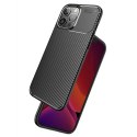 Etui IPHONE 13 PRO MAX Pancerne Shockproof Carbon Fiber granatowe