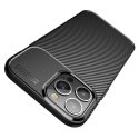 Etui IPHONE 13 PRO MAX Pancerne Shockproof Carbon Fiber granatowe