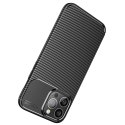 Etui IPHONE 13 PRO MAX Pancerne Shockproof Carbon Fiber granatowe