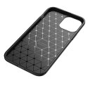 Etui IPHONE 13 PRO MAX Pancerne Shockproof Carbon Fiber granatowe