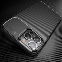 Etui IPHONE 13 PRO MAX Pancerne Shockproof Carbon Fiber granatowe