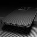 Etui IPHONE 13 PRO MAX Pancerne Shockproof Carbon Fiber granatowe