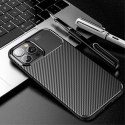 Etui IPHONE 13 PRO MAX Pancerne Shockproof Carbon Fiber granatowe