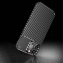 Etui IPHONE 13 PRO MAX Pancerne Shockproof Carbon Fiber granatowe