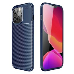 Etui IPHONE 13 PRO Pancerne Shockproof Carbon Fiber granatowe