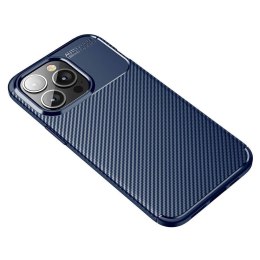 Etui IPHONE 13 PRO Pancerne Shockproof Carbon Fiber granatowe