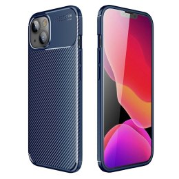 Etui IPHONE 13 Pancerne Shockproof Carbon Fiber granatowe