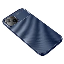 Etui IPHONE 13 Pancerne Shockproof Carbon Fiber granatowe