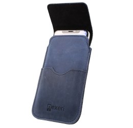 Kabura Pionowa IPHONE 13 / 13 PRO / 12 / 12 PRO / SAMSUNG GALAXY S24 Etui Skórzane do Paska Otwierana Portfel Nexeri Flap Leathe