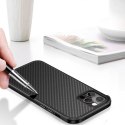 Etui IPHONE 12 MINI Sulada Carbon Fiber Obudowa Hybrydowa czarne