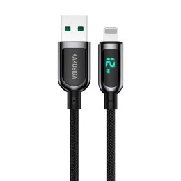 Kabel USB - Lightning 12W 5A 1,2m Wyświetlacz LED Szybkie Ładowanie i Przesyłanie Danych Kakusiga Digital Display Fast Charging 