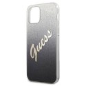 Oryginalne Etui IPHONE 12 / 12 PRO 6,1" Guess Hardcase Glitter Gradient Script GUHCP12MPCUGLSBK czarne