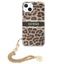 Oryginalne Etui IPHONE 13 MINI 5,4" Guess Hardcase Leopard Gold Chain GUHCP13SKBSLEO wzór