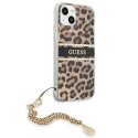 Oryginalne Etui IPHONE 13 MINI 5,4" Guess Hardcase Leopard Gold Chain GUHCP13SKBSLEO wzór