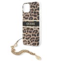 Oryginalne Etui IPHONE 13 MINI 5,4" Guess Hardcase Leopard Gold Chain GUHCP13SKBSLEO wzór