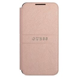 Oryginalne Etui SAMSUNG GALAXY S22+ PLUS Guess Book Saffiano Stripes (GUBKS22MPSASBPI) różowe