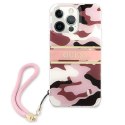 Oryginalne Etui IPHONE 13 PRO MAX Guess Hardcase Camo Strap Collection (GUHCP13XKCABPI) różowe