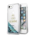 Oryginalne Etui IPHONE 6 / 6S / 7 / 8 / SE 2020 / 2022 Guess Hard Case Liquid Glitter Party (GUHCP7GLUQBL) niebieskie