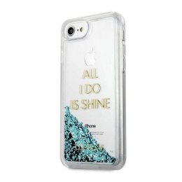 Oryginalne Etui IPHONE 6 / 6S / 7 / 8 / SE 2020 / 2022 Guess Hard Case Liquid Glitter Party (GUHCP7GLUQBL) niebieskie