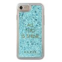 Oryginalne Etui IPHONE 6 / 6S / 7 / 8 / SE 2020 / 2022 Guess Hard Case Liquid Glitter Party (GUHCP7GLUQBL) niebieskie