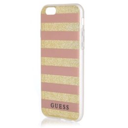 Oryginalne Etui IPHONE 6 / 6S Guess Hardcase Ethnic Chic Stripes 3D (GUHCP6STGPI) złoto-różowe