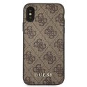 Oryginalne Etui IPHONE XS MAX Guess Hard Case 4G Metal Gold Logo (GUHCI65G4GFBR) brązowe