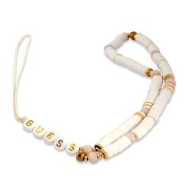 Guess zawieszka GUSTPEARW Phone Strap biały/white Heishi Beads