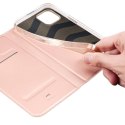 Etui IPHONE 14 PLUS z Klapką Eko Skóra Dux Ducis Skin Leather jasny róż