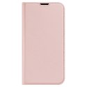 Etui IPHONE 14 PLUS z Klapką Eko Skóra Dux Ducis Skin Leather jasny róż