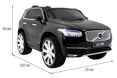 Volvo XC90 - SUV na akumulator dla dzieci Czarny + Pilot + Bagażnik + EVA