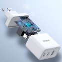 Ładowarka Sieciowa 65W 2x USB Typ C PD + 1x USB QC Duzzona T1 biała