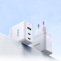 Ładowarka Sieciowa 65W 2x USB Typ C PD + 1x USB QC Duzzona T1 biała