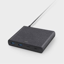 UNIQ Ład. siec. HUB Surge 90W czarny /charcoal black 2xUSB Quick Charge 3.0 + 2xUSB-C PD 3.0 (LITHOS Collective)