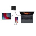 UNIQ Ład. siec. HUB Surge 90W czarny /charcoal black 2xUSB Quick Charge 3.0 + 2xUSB-C PD 3.0 (LITHOS Collective)