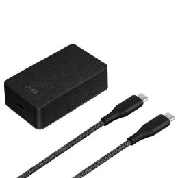 UNIQ Ład. siec. Versa Slim USB-C PD 18W + kabel USB-C na USB-C czarny/charcoal black (LITHOS Collective)