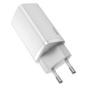 Ładowarka sieciowa Baseus GaN2 Lite, USB + USB-C, 65W, EU (biała)